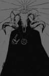  1boy baphomet baphomet-satan-666 cross darkness demon horns inverted_cross no_humans skull star_(symbol) 