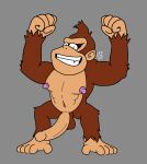  anthro ape balls donkey_kong_(character) donkey_kong_(series) erection genitals gorilla haplorhine hi_res humanoid looking_at_viewer male mammal muscular muscular_male nintendo nipples niseko_(artist) nude penis primate simple_background smile solo video_games 