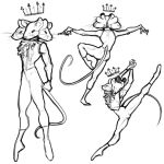  anthro athletic ballerina ballerina_position ballet fakeanna fan_character flexible flexing hi_res male mammal mouse mouseking multi_head multiple_poses murid murine muscular nutcracker pose rodent royalty sfw sketch solo stretching 