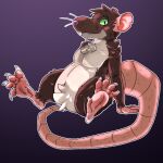  2022 absurd_res anthro big_tail crotch_tuft feet fluffy fur hi_res hindpaw male mammal murid murine paws rat rodent simple_background slightly_chubby smile solo toes tuft wisty 