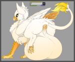 2025 absurd_res anus avian balls big_balls black_balls blue_body border canid canine claws colored dark_body feathered_wings feathers felid feline feral fur genitals green_eyes grey_border gryphon hi_res huge_balls hyper hyper_balls hyper_genitalia kayasamix logo male mammal mythological_avian mythological_creature mythology one_eye_closed open_mouth pawpads paws presenting presenting_anus presenting_balls puffy_anus raised_leg raised_tail rear_view scales smile solo tail tail_anus text tongue traditional_media_(artwork) wings