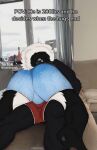 absurd_res anthro black_body black_fur bulge bulges_touching butt canid canine canis cerberussenn clothing curled_tail domestic_dog duo fur hi_res hug husky laying_on_partner male male/male mammal nordic_sled_dog paws sen_rhee_(cerberussenn) size_difference spitz sully_rizal_(cerberussenn) tail tail_motion tailwag tiktok underwear white_body white_fur wolf