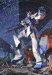  after_battle aiming_up arm_cannon artist_request beam_rifle blue_visor burning character_name debris earth_federation_space_forces emblem energy_gun fire gatling_gun guncannon_mp_type gundam gundam_0080 gundam_alex highres machinery mecha mecha_focus mobile_suit no_humans o&#039;neill_cylinder official_art promotional_art realistic robot roundel ruins scan science_fiction shield shoulder_spikes smoke space_habitat spacecraft_interior spikes traditional_media v-fin weapon wreckage zaku_ii zeon 