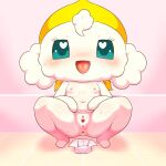  alacarte anthro anus breasts chibi crouching female fur genitals hi_res navel nude open_mouth pussy small_breasts solo spread_legs spreading tamagotchi white_body white_fur 