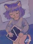 3:4 anthro apple_inc. apple_pencil artist bed bottomless bottomless_anthro clothed clothing domestic_cat eyes_closed felid feline felis female furniture handpaw hi_res ipad mammal night partially_clothed paws pillow sleeping solo tablet_computer tail tired wild_strokes