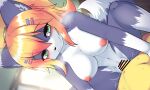 5:3 anthro areola biped blush breasts canid canine censored censored_genitalia censored_penis censored_pussy dipstick_ears dipstick_tail duo ear_markings eyebrow_through_hair eyebrows female female_penetrated genitals green_eyes hair hane hi_res inner_ear_fluff itsuki_(hane) male male/female male_penetrating male_penetrating_female mammal markings multicolored_ears nipples penetration penile penile_penetration penis penis_in_pussy purple_canid_(hane) pussy sex tail tail_markings translucent translucent_hair tuft vaginal vaginal_penetration