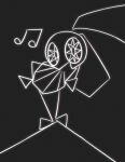  abstract_art animated anthro clothing cubism dress female hi_res lagomorph leporid looking_at_viewer mammal musical_note open_mouth rabbit solo star_eyes vib-ribbon vibri video_games yarharcannon 