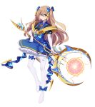  1girl blonde_hair blue_bow blue_bowtie blue_eyes bow bowtie ddt_(darktrident) frilled_skirt frills hair_ornament highres holding holding_staff magical_girl pantyhose personification skirt staff starcraft white_background white_pantyhose 