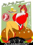  advertisement alcohol anthro beer beverage big_breasts breasts burger domestic_ferret female food fries hi_res high_heels kalya mammal mustela mustelid musteline solo tamboribora true_musteline waiter 