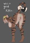 aetherial_crown anal anal_penetration anthro astyr bent_over blush brown_body brown_fur butt buttplug buttplug_in_ass buttplug_insertion countershading dialogue digitigrade dreadlocks duo edati felid feline female fur gem green_eyes grey_background hand_on_tail hi_res holding_tail holding_tail_up human jewel_buttplug khajiit lkuita_(normalmoniker) male male/female mammal microsoft nude object_in_ass penetration plug_(sex_toy) plug_insertion sex_toy sex_toy_in_ass sex_toy_insertion simple_background striped_body striped_fur stripes tail the_elder_scrolls