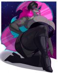 2025 anthro big_breasts black_boots black_clothing black_dress black_footwear black_hair black_latex blue_hair boots breasts canid canine canis cleavage cleavage_overflow clothed clothed_anthro clothed_female clothing dress eyeshadow female fluffy fluffy_tail footwear fur grey_body grey_fur hair hi_res high_heeled_boots high_heels huge_breasts latex latex_boots latex_clothing latex_footwear long_hair lucy_(penumbraart) machine makeup mammal multicolored_hair pillowymounds pink_eyes pink_eyeshadow pink_hair pink_tail robot shoes solo tail wolf