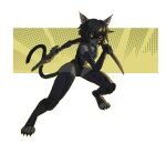 2025 4_toes 4chan_anon abstract_background alien anthro armwear black_armwear black_clothing black_elbow_gloves black_gloves black_hair black_handwear black_legwear black_leotard black_nose black_sclera black_thigh_highs breasts cel_shading claws clothed clothing digital_media_(artwork) digitigrade elbow_gloves eyebrows eyelashes feet felid female fighting_pose fingers full-length_portrait fur gloves grey_body grey_fur gun hair handgun handwear hi_res holding_gun holding_handgun holding_knife holding_object holding_ranged_weapon holding_revolver holding_weapon knee_pads knife legwear leotard looking_at_viewer mammal open_mouth portrait pose pupils ranged_weapon revolver shaded short_hair slit_pupils solo standing tail teeth thigh_highs three-quarter_view toe_claws toes weapon wide_stance yellow_eyes