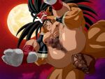  2boys abs anus ass ass_hair bara black_hair commentary_request dark_penis earrings flaccid foreskin from_below full_moon full_nelson haoumaru highres jewelry konohanaya large_pectorals large_penis leg_hair long_hair male_focus male_pubic_hair mask moon multiple_boys muscular muscular_male night nipples one_eye_closed pectorals penis perineum pointy_ears pubic_hair samurai_spirits size_difference tabi tamtam_(samurai_spirits) testicles veins veiny_penis yaoi 