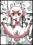 2020 absurd_res accessory angry animal_genitalia animal_penis blush bovid canid canine canine_genitalia canine_penis canis caprine comic female feral flower flower_in_hair fur gabu genitals goat hair hair_accessory hi_res hooves horn japanese_text kissing mammal mei_(one_stormy_night) monochrome one_stormy_night one_stormy_night:secret_friends oposa penis plant presenting presenting_pussy pubic_mound pussy shy solo speech_bubble spread_legs spreading text text_censor tongue tongue_out white_body white_fur wolf