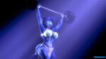 2024 3d_(artwork) 5_fingers abs abstract_background anthro artist_name bandeau barbell blue_body blue_fur blue_hair bottomwear breasts canid canine clothed clothing digital_media_(artwork) exercise female fingers fluffy fluffy_tail fox fur hair hi_res krystal_(star_fox) loincloth long_tail mammal multicolored_body multicolored_fur muscular muscular_anthro muscular_female nintendo open_mouth roninkojin short_hair skimpy solo source_filmmaker_(artwork) star_fox tail tattoo teal_eyes text topwear tribal tribal_clothing tribal_tattoo two_tone_body two_tone_fur warfare_krystal watermark weightlifting white_body white_fur workout
