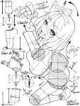  1girl absurdres ass barefoot blueprint_(medium) breasts cecilia_immergreen commentary completely_nude doll doll_joints english_commentary feet highres hololive hololive_english joints looking_at_viewer looking_to_the_side lower_teeth_only monochrome nipples nkonya nude open_mouth short_hair simple_background small_breasts smile solo teeth turning_head virtual_youtuber white_background winding_key 