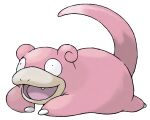  animal_focus fangs full_body lying no_humans official_art on_stomach open_mouth pokemon pokemon_(creature) pokemon_focus pokemon_frlg slowpoke smile solo sugimori_ken third-party_source transparent_background 