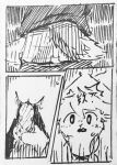 absurd_res anthro black_and_white black_clothing black_topwear bodily_fluids bovid canid canine canis caprine chinese_text clothing comic duo female fur genitals hi_res jin_xu lokaner male mammal monochrome open_mouth pen_(artwork) penis pigtails pussy sheep sweat tail tail_motion tailwag text topwear traditional_media_(artwork) wang_fang white_body white_clothing white_fur white_topwear wolf wolf_tail