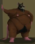  2018 anthro belly big_belly hi_res humanoid_hands male mammal master_splinter moobs murid murine nipples obese obese_male overweight overweight_male pink_nose ranno_(artist) rat rodent solo teenage_mutant_ninja_turtles 