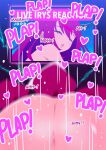  1girl anus ass black_horns blue_eyes bottomless hololive hololive_english horns implied_sex irys_(hololive) irys_(irys_2.0)_(hololive) jdpr purple_eyes purple_hair solo sound_effects through_wall underwear virtual_youtuber 