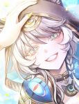  2girls aglaea_(honkai:_star_rail) animal_ears animal_hood blue_eyes cat_ears cat_girl cat_hood cipher_(honkai:_star_rail) commentary_request diandao_qin female_pov grey_hair highres honkai:_star_rail honkai_(series) hood looking_at_viewer multiple_girls pov pov_hands short_hair_with_long_locks smile yellow_nails 