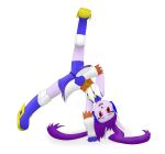  2019 absurd_res anthro aquatic_dragon breakdancing clothing dragon female freedom_planet ghostth39 handstand hi_res horn hybrid marine pink_body purple_body purple_skin red_eyes sash_lilac simple_background solo spats twintails_(hairstyle) upside_down video_games white_background 