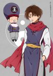  2boys brown_eyes brown_hair child dual_persona floating hat highres koenma long_sleeves male_focus multiple_boys pacifier ponto1588 scarf tabard younger yu_yu_hakusho 