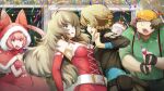  1boy 3girls akiha_rumiho amane_suzuha amane_suzuha_(beta) amane_yuki animal_ear_hairband animal_ears armpits belt belt_buckle belt_pouch black_jacket blue_eyes blue_jacket blue_track_suit braid breast_pocket breasts brown_eyes brown_hair buckle capelet cat_ears christmas christmas_ornaments cleavage collared_shirt confetti constricted_pupils cropped_jacket cross_tie detached_sleeves dress drill_hair eye_contact fake_animal_ears fat fat_man fingerless_gloves fur-trimmed_capelet fur-trimmed_collar fur-trimmed_dress fur-trimmed_hood fur_trim game_cg gloves green_pants green_shirt grey_pants hair_rings hairband hand_on_another&#039;s_nape hashida_itaru hat high_collar highres hood huke indoors jacket jacket_over_jacket leather leather_belt leather_jacket long_hair looking_at_another lower_teeth_only medium_breasts mother_and_daughter multiple_girls nervous_sweating non-web_source nostrils official_alternate_costume official_art open_collar open_mouth overalls pants party_popper pink_eyes pink_hair pocket pouch red_dress red_eyes red_overalls ringed_eyes santa_costume shirt short_hair sideboob sleeveless sleeveless_dress sleeves_rolled_up small_breasts steins;gate steins;gate_0 surprised sweat teeth tongue track_jacket track_suit tsurime twin_braids twin_drills twintails wavy_hair white_belt window yellow_eyes 