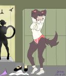 absurd_res anthro armpit_fetish armpit_sniffing background_character beastars blue_eyes bottomwear brown_body brown_fur canid canine canis cheetah clothed clothes_pile clothing communal_shower countershade_face countershade_neck countershade_torso countershading dirty dirty_clothing dirty_socks duo feet felid feline female footwear frown fur gotadraw hands_behind_head head_tuft hi_res hip_tuft juno_(beastars) kerchief lace_panties lacy_underwear leg_tuft locker locker_room mammal musk neckerchief neckwear nose panties partially_clothed pink_clothing pink_panties pink_underwear public_shower raised_arms raised_tail school_uniform sheila_(beastars) shower_room skirt smelly smelly_armpits smelly_feet sniffing socks sweat_stain tail tail_tuft tuft underwear undressing uniform white_clothing white_footwear white_socks wolf worried