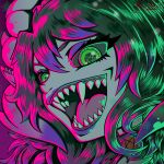 1:1 asian_mythology demon east_asian_mythology halfmoon herm hi_res hikari_(disambiguation) humanoid intersex japanese_mythology mythology neon oni persona_(disambiguation) profile queen royalty smile solo sorrow2art teeth yokai