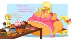alternate_universe applejack_(mlp) aquaeagle aunt_orange_(mlp) banquet belly big_belly big_breasts blonde_hair blue_eyes bow_(disambiguation) breasts clothing coat dialogue dining_room dress earth_pony eating equid equine fatten feedee feederism feeding female female/female fetish footwear friendship_is_magic frill_(disambiguation) frilly fur furniture gainer gaining green_eyes hair hasbro hi_res high_heels horse huge_belly huge_breasts jewelry makeup mammal messy multiple_characters my_little_pony necklace obese orange_body orange_clothing orange_coat orange_fur orange_skin orange_topwear overweight pink_clothing pink_dress poniesfood pony shoes slightly_chubby slob speech_bubble stuffing table tail thick_thighs thighs topwear two_females weight_gain weights yellow_body yellow_clothing yellow_coat yellow_fur yellow_skin yellow_tail yellow_topwear