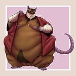  2019 anthro belly big_belly clothing eyes_closed hi_res humanoid_hands male mammal master_splinter moobs morbidly_obese morbidly_obese_male murid murine nipples obese obese_male overweight overweight_male ranno_(artist) rat rodent solo teenage_mutant_ninja_turtles undressing 