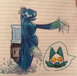 alternative_fashion blush darkner deltarune duo elemental_creature felid feline female female/female flustered freaky_frohicky goth hair hair_over_eyes hi_res humanoid mammal miss_mizzle mizzle_(deltarune) painting_(artwork) shocked silly tasque_manager traditional_media_(artwork) traditional_painting_(artwork) traditional_watercolor_(artwork) undertale_(series) water water_cooler water_creature watercolor_(artwork)