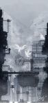  artist_name big_moth_(rain_world) blue_fruit_(rain_world) casver_w commentary creature english_commentary greyscale highres industrial industrial_pipe monochrome no_humans outdoors oversized_insect radio_antenna rain_world scenery signature slugcat snowing spot_color utility_pole watcher_(rain_world) 