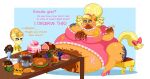 alternate_universe applejack_(mlp) aquaeagle aunt_orange_(mlp) banquet belly big_belly big_breasts blonde_hair blue_eyes bow_(disambiguation) breasts clothing coat dialogue dining_room dress earth_pony eating equid equine fatten feedee feederism feeding female female/female fetish footwear friendship_is_magic frill_(disambiguation) frilly fur furniture gainer gaining green_eyes hair hasbro hi_res high_heels horse huge_belly huge_breasts jewelry makeup mammal messy multiple_characters my_little_pony necklace obese orange_body orange_clothing orange_coat orange_fur orange_skin orange_topwear overweight pink_clothing pink_dress poniesfood pony shoes slightly_chubby slob speech_bubble stuffing table tail thick_thighs thighs topwear two_females weight_gain weights yellow_body yellow_clothing yellow_coat yellow_fur yellow_skin yellow_tail yellow_topwear