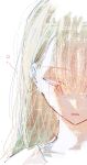  1girl dnamaguro expressionless gakuen_idolmaster half-closed_eyes highres idolmaster long_hair looking_down orange_eyes parted_lips shinosawa_hiro sketch solo squeans upper_body 