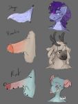 3:4 anthro deer dragon erection genital_piercing genitals group hi_res male mammal murid murine mythological_creature mythological_scalie mythology new_world_deer noxshark penis penis_lineup penis_piercing penis_tentacles piercing rat reindeer rodent scalie tentacles trio