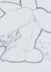  2021 anthro anthrofied big_breasts blush bodily_fluids breast_squish breasts ear_piercing ear_ring female genital_fluids genitals graphite_(artwork) huge_breasts jack-o&#039;_pose looking_at_viewer looking_back luna_(lunaris_parukia) lunaris_parukia navel nintendo nude piercing pok&eacute;mon pok&eacute;mon_(species) pok&eacute;morph pose presenting pussy pussy_juice solo spread_legs spreading squish traditional_media_(artwork) video_games weavile 