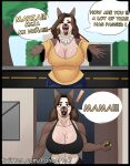  abs absurd_res anthro big_breasts breasts canid canine canis clothing comic daughter dialogue domestic_dog duo female female/female hi_res huge_breasts jewelry mammal maria_(pancarta) markings mature_female mole_(marking) mother mother_and_child mother_and_daughter necklace pancarta parent parent_and_child speech_bubble text training_bra 