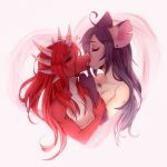  anthro big_ears blush dominant dominant_female dragon duo evellyn female female/female first_kiss french_kissing gentle_femdom hair hi_res holidays horn hugyourzombie kissing long_hair love making_out mammal mouse murid murine ring_(jewelry) rodent soft submissive submissive_female tongue 