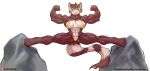  2022 5_fingers 5_toes abs absurd_res anthro athletic athletic_anthro athletic_female barefoot biceps bikini bikini_bottom bikini_top breasts brown_body brown_fur cleavage clothed clothing digital_media_(artwork) feet female fingers flexible flexing fur hi_res hindpaw humanoid_hands mammal markings maxi_(demondawgy96) multicolored_body multicolored_fur muscular muscular_anthro muscular_female muscular_thighs paws procyonid raccoon razzberryboat ring_(marking) ringtail rock signature skimpy smile solo splits spread_legs spreading swimwear tail_markings toes two_tone_body two_tone_fur white_body white_fur 