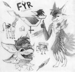  2025 3_fingers 4_ears absurd_res anthro antlers avali avian bird black_body black_feathers black_fur black_sclera box cheek_tuft chest_tuft chibi claws collar container deer digitigrade duo egg english_text facial_tuft feathered_wings feathers feet feral feralized fingers fluffy fur fyr_(fenrir784) gesture gooddeer graphite_(artwork) greyscale guide_lines hair hand_gesture headshot_portrait hi_res hilyasp horn long_tail looking_at_viewer male male/male mammal meme monochrome multi_ear multiple_angles multiple_scenes name_drop new_world_deer nude open_mouth portrait pukeko_(meme) reindeer schematic scuted_arms scutes side_view simple_background sitting_on_back sketch sketch_page smile solo standing tail teeth text thumbs_up toes tongue traditional_media_(artwork) tuft white_background white_body white_feathers white_fur winged_arms wings 