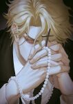  1boy absurdres bishounen blonde_hair colored_eyelashes cross dio_brando formal_clothes highres jojo_no_kimyou_na_bouken oyatsu_(205415) pale_skin phantom_blood red_eyes solo 