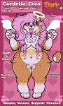 2025 absurd_res animal_genitalia anthro areola balls belly_nipples bimbo_(fashion) bimbo_anthro braided_hair breasts brown_body brown_fur canid canine canis character_name chastity_device chastity_piercing claws collar cordelia_(theawkwarddork) domestic_dog english_description english_text feathered_wings feathers fur furgonomics furry-specific_piercing genital_piercing genitals gynomorph hair halo heart_symbol herding_dog hi_res intersex mammal multi_nipple navel navel_piercing nipple_piercing nipples nude_anthro nude_gynomorph open_mouth open_smile overweight overweight_anthro overweight_gynomorph overweight_intersex pastoral_dog permanent_chastity_device piercing pink_background pink_collar pink_eyes pink_hair pronouns scrotum_piercing sheath sheath_piercing short_tail simple_background smile solo tail teeth text theawkwarddork thick_thighs tongue tongue_out trans_(lore) trans_woman_(lore) welsh_corgi white_body white_fur wings