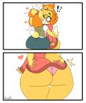 2022 ? absurd_res animal_crossing anthro big_butt blush butt butt_grab canid canine canis clothed clothing comic derpybelle domestic_dog duo eyewear female female/female glasses hand_on_butt hi_res isabelle_(animal_crossing) jhenightfox kissing mammal nintendo panties shih_tzu simple_background thick_thighs toy_dog underwear video_games white_background wide_eyed 