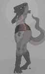 amphibian anthro balls bottomwear chastity_cage chastity_device clothing frogbertx generation_7_pokemon genitals goo_creature gynomorph hi_res intersex latex lepki living_latex male microskirt miniskirt nintendo nipple_piercing nipples nude penis piercing pokeball pokemon pokemon_(species) salamander salandit skirt solo tattoo wearing_chastity_cage wearing_chastity_device