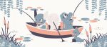  blush_stickers boat bright_pupils cattail commentary ducklett fishing lily_pad manami_(uovoegg) no_humans oar open_mouth outdoors plant pokemon pokemon_(creature) ripples signature symbol-only_commentary totodile wartortle watercraft white_pupils 