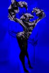  absurd_res big_hands clothed clothing digital_media_(artwork) hair hair_over_eye hi_res horn humanoid male monster open_clothing pecs sharp_teeth simple_background sketch solo teeth tongue tongue_out wide_hips yo_zee 