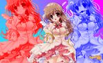  bdsm blush breasts brown_hair female gradient gradient_background long_hair nipples nogizaka_haruka nogizaka_haruka_no_himitsu nude nude_filter partially_colored photoshop pussy skirt smile solo uncensored upskirt wallpaper 