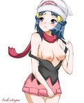  bb blush ecchi_senpai hikari_(pokemon) nipples no_bra pokemon 